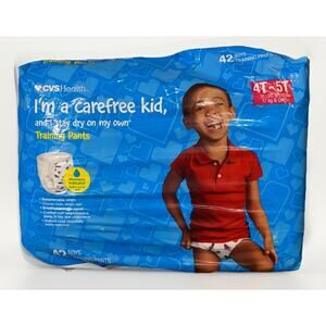 CVS Health Carefree Kid Boy Training Pants 4T-5T 38+ lbs 42 Ct Wetness Indicator